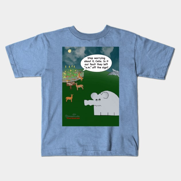Deer Antics Kids T-Shirt by Enormously Funny Cartoons